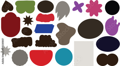 Abstract organic blob shapes collection in modern flat . Minimal vector design elements for branding, posters, social media, and creative layouts. Trendy abstract shapes set for graphic design u