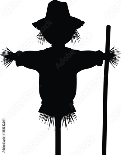 A beautiful lady in a black witchcraft costume and hat holding a magic broom appears as a vector illustration silhouette of a fantasy wizard person on a white background for Halloween