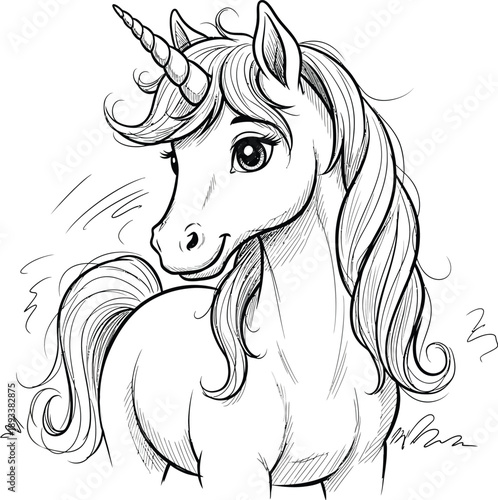 unicorn head illustration