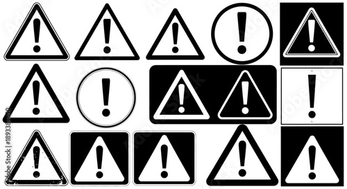 Warning Signs Collection: Alert, Hazard, Caution Icons