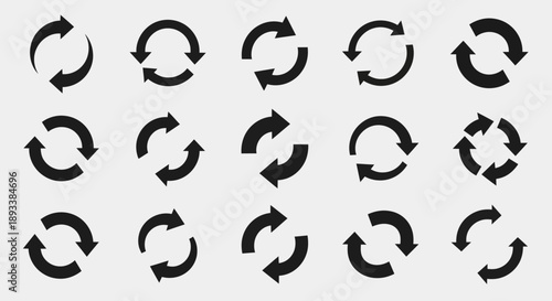 Circular Arrows Set for Refresh or Recycle