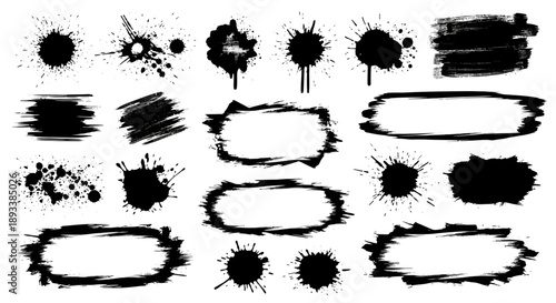 Grunge Brush Strokes and Splatters Collection