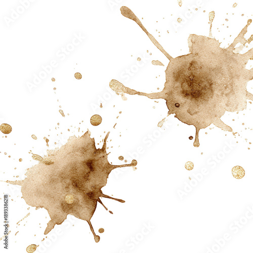 Two large, irregular coffee stains