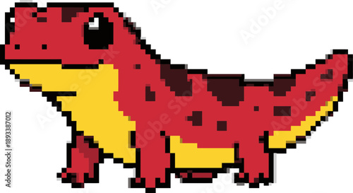 Red Pixelated Lizard Creature.