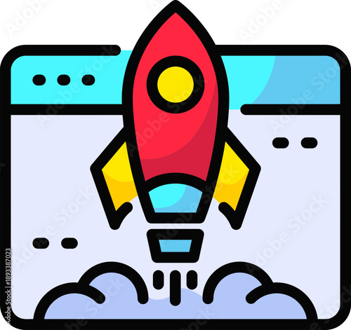 Rocket Launching into Space.