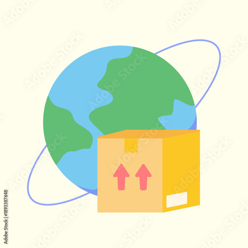 Worldwide shipping illustration for global delivery, logistics, and transport design