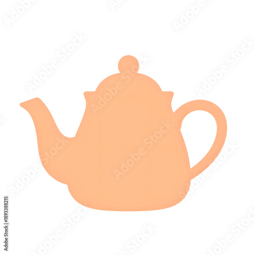 Simplified kettle silhouette in pastel peach and warm beige, minimalist design