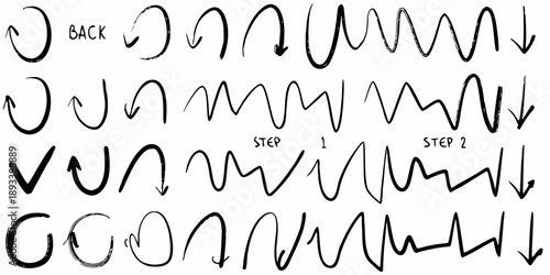 Hand drawn illustration demonstrating stages of handwriting letter formation