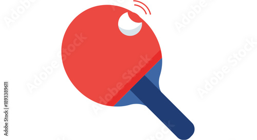 Ping Pong Paddle Hits Ball