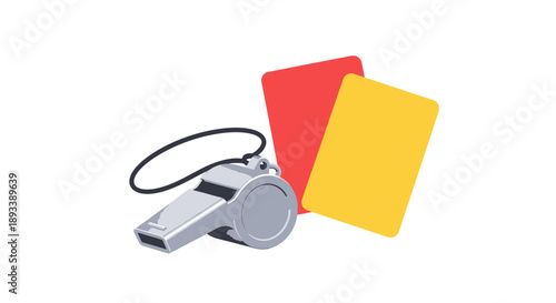Referee cards and whistle