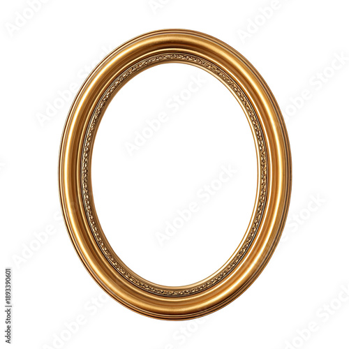 Oval gold picture frame, ornate border