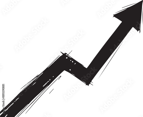 hand drawn black brush stroke arrows with realistic ink texture for dynamic directional cues and artistic design