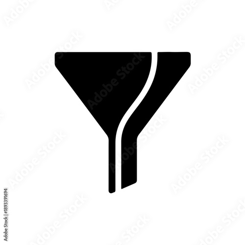 Bold solid silhouette icon of laboratory glassware, featuring a high-contrast black shape for maximum readability and iconic visual impact