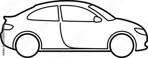 Outline drawing of a car, isolated on white background