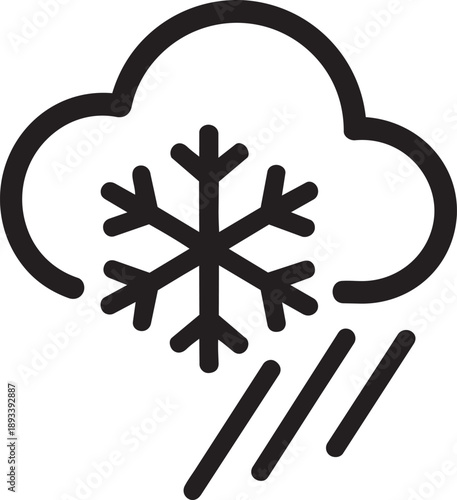 Sleet snow and rain weather line icon vector illustration