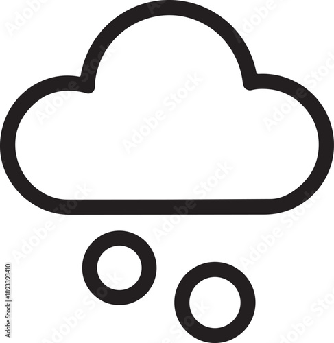 Light snow flurry weather line icon vector illustration