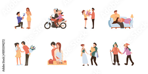 Set of people silhouettes vector illustration