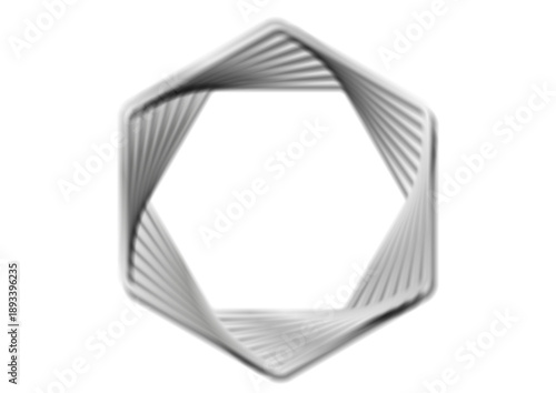 Grey metallic twisted hexagon shape