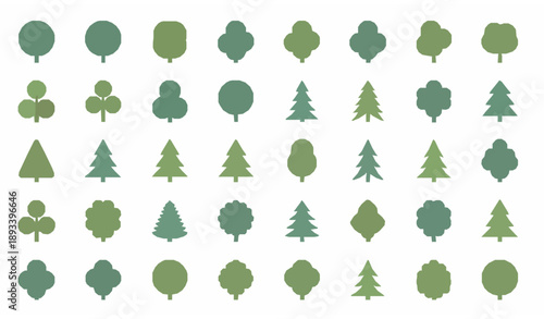 SEO Title
Minimal flat tree icons vector collection for ecology wellness and environmental design