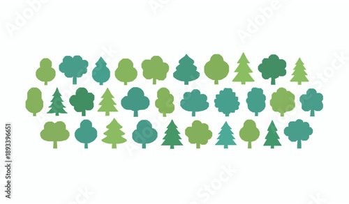 SEO Title
Simple flat tree vector icons set for nature education ecology and healthy living concepts