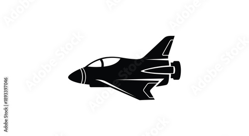 Black space shuttle illustration with dynamic lines a striking silhouette
