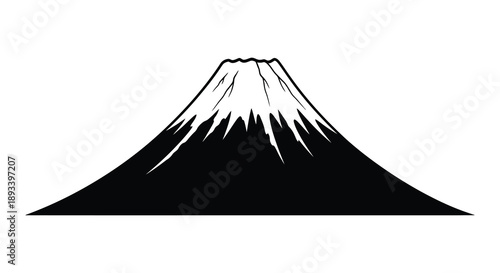 Mount fuji illustration in black and white a striking visual silhouette