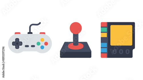 Retro Video Game Controllers and Cartridge