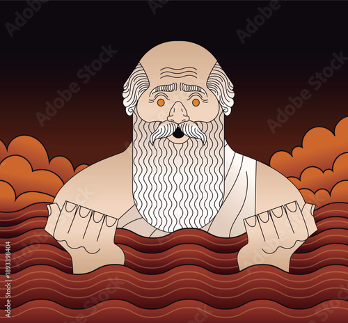 heraclitus the greek philosopher watching the river water change