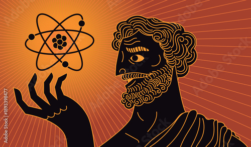 democritus of ancient greece explaining the concept of the atom