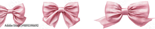 Three light pink bows