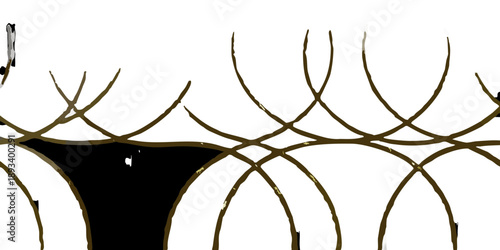 Abstract golden lines forming a looping woven pattern on black