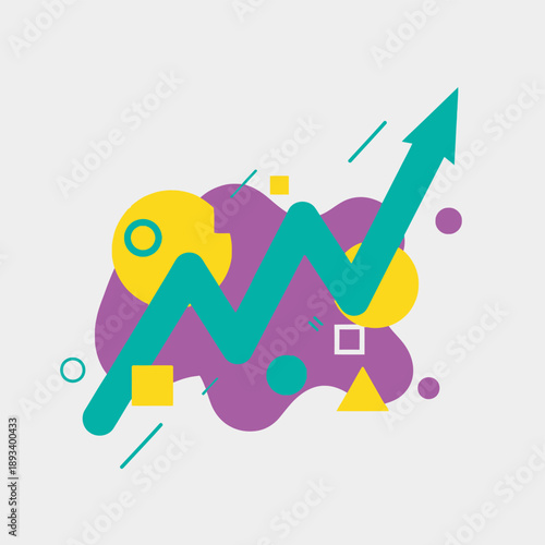 Teal Arrow Graph Increase Chart.