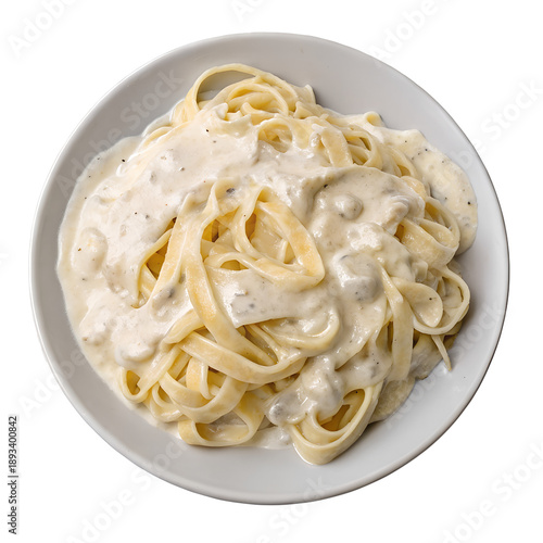 Alfredo pasta isolated on transparent background