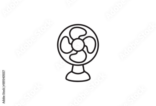 Simple line drawing of a tabletop fan