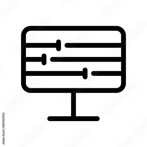 Monitor Screen with Settings Sliders Line Icon