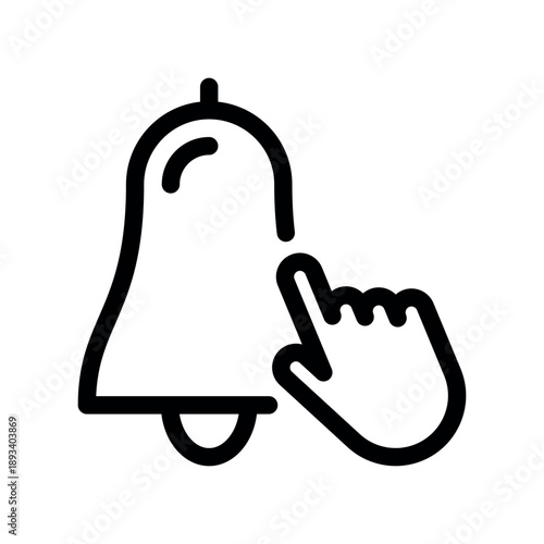 Hand Finger Pressing Notification Bell Icon