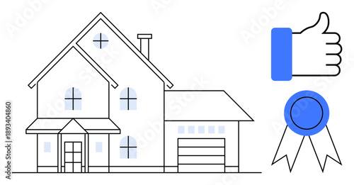 House approval concept. property certification, homeownership verification, and approval processes. House approval for real estate applications, legal compliance, and quality assurance