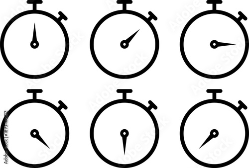 Minimalist stopwatch collection in flat design