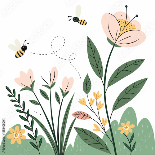 Spring Natural Beauty Illustration  White Backgrou SVG Vector Design