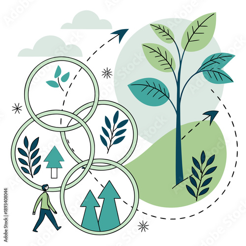 Sustainable Future Abstract Illustration  White Ba (2) SVG Vector Design