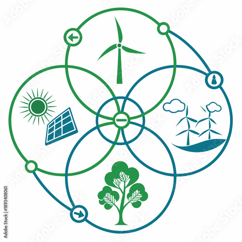 Sustainable Future Abstract Illustration  White Ba SVG Vector Design