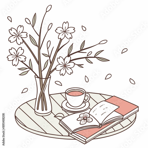 Spring Simple Living Concept Illustration  White B (2) SVG Vector Design