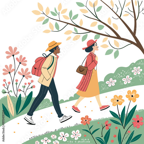 Travel Lifestyle Spring Illustration  White Backgr (2) SVG Vector Design