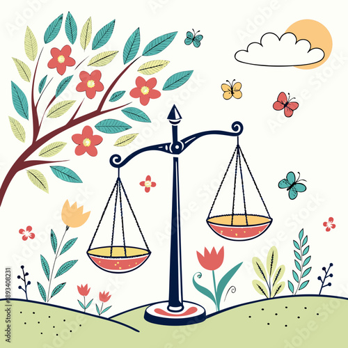 Spring Outdoor Balance Illustration  White Backgro (2) SVG Vector Design