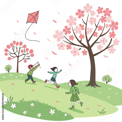 Spring Outdoor Movement Illustration  White Backgr (2) SVG Vector Design
