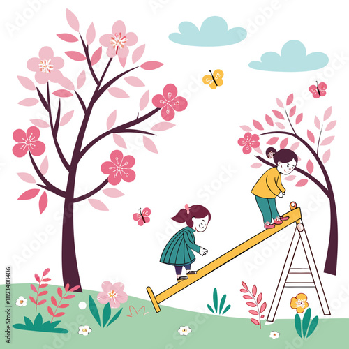 Spring Outdoor Balance Illustration  White Backgro (1) SVG Vector Design