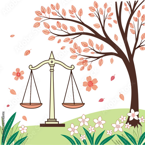 Spring Outdoor Balance Illustration  White Backgro SVG Vector Design