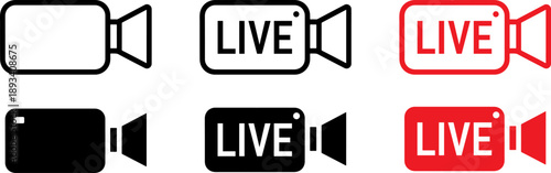 Live streaming icons set