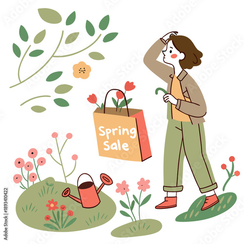 Spring Purchase Decision Illustration  White Backg (2) SVG Vector Design