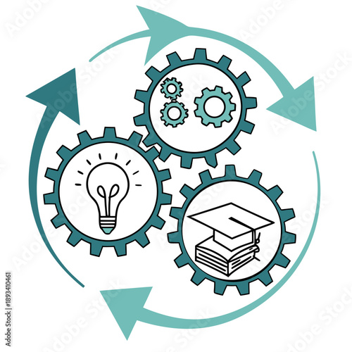 Study Motivation Abstract Illustration  White Back SVG Vector Design